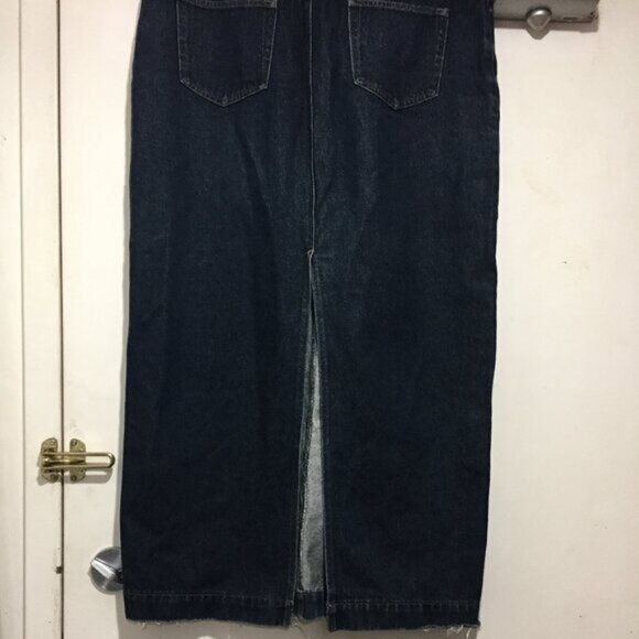 VINTAGE CONTRAST JEANS MAXI SKIRTS SIZE 15 - Picture 2 of 2